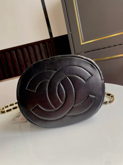 Chanel Bucket Bag 24cm Black Lambskin