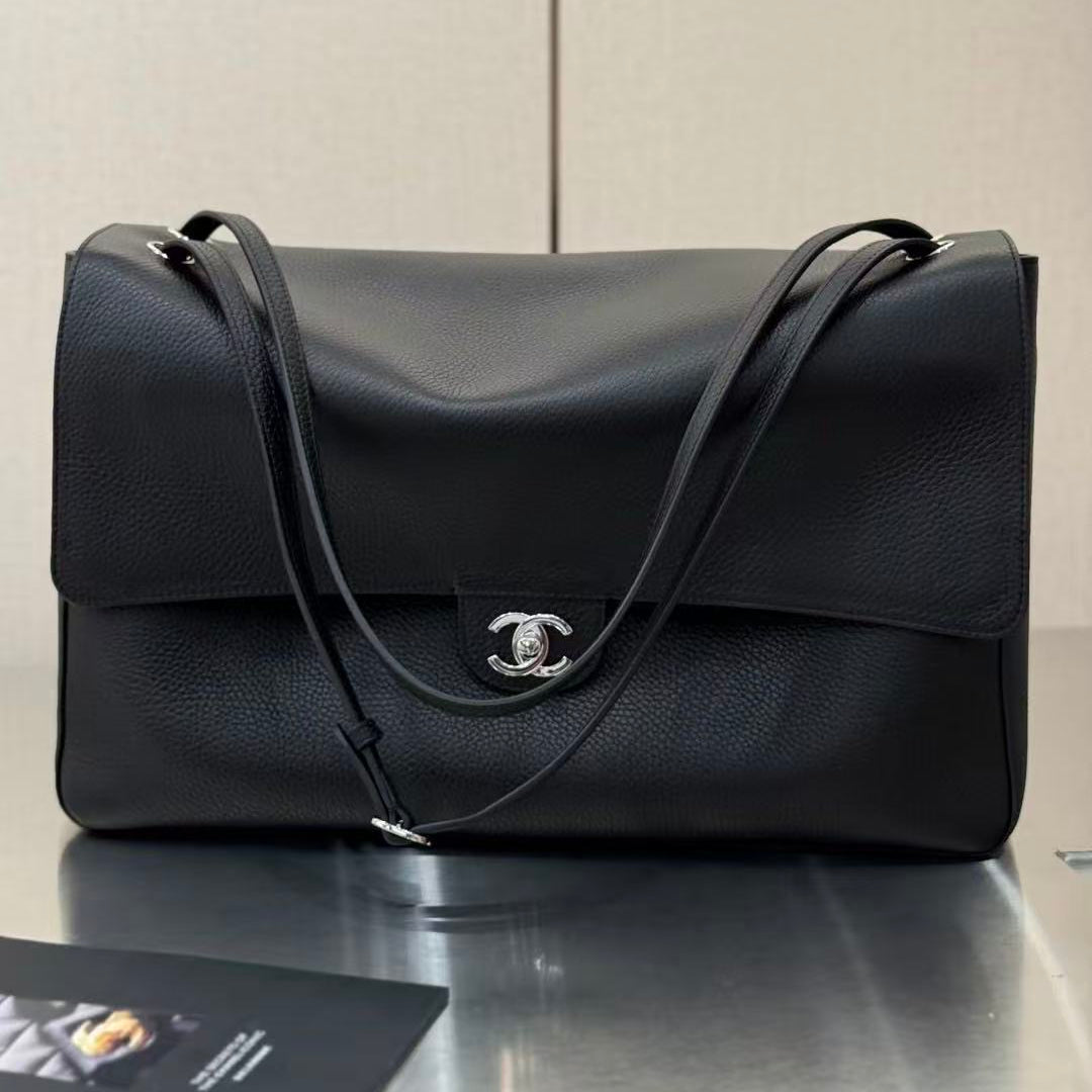 Chanel 2026 Maxi Flap Bag Black Calfskin