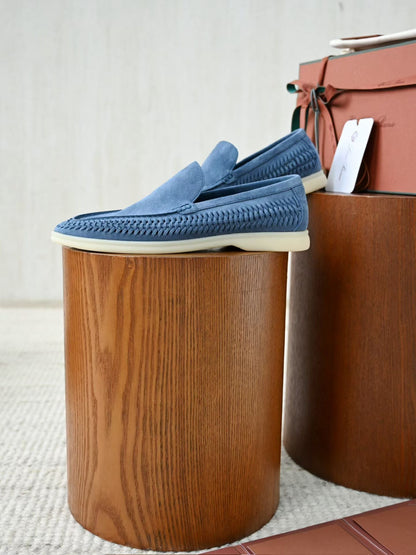 Loro Piana 2026 Summer Walk Loafer Blue Suede Leather