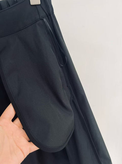 Prada 2026 Pleated Midi Skirt Black Re-Nylon