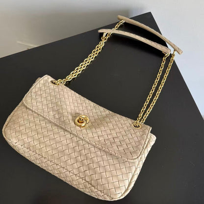 Bottega Veneta 2026 Madison Intrecciato Bag 27cm Beige Leather