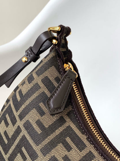 Fendi 2026 Fendigraphy Bag 20cm Brown Fabric Leather