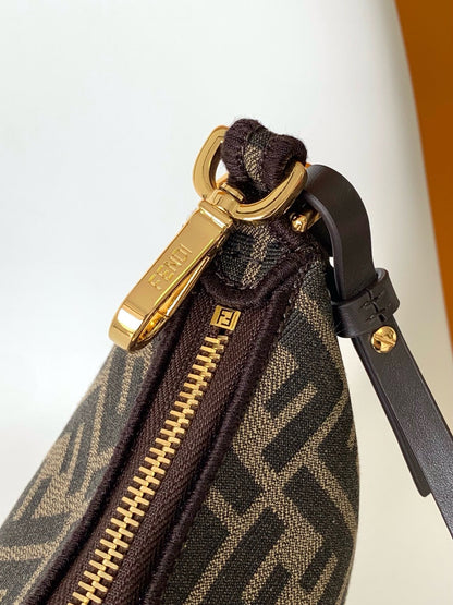 Fendi 2026 Fendigraphy Bag 20cm Brown Fabric Leather