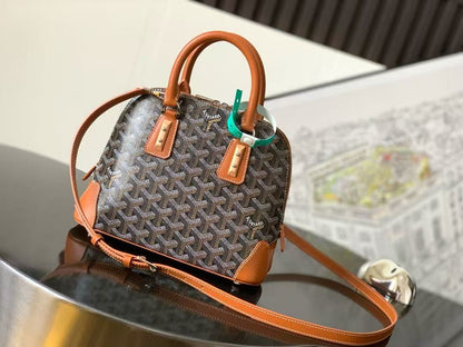 Goyard 2026 Vendome Bag 23cm Brown Black Leather