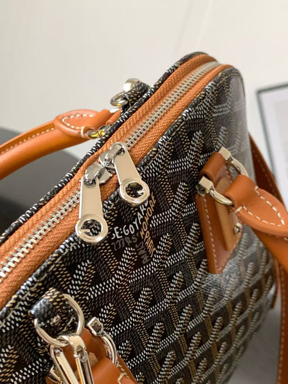 Goyard 2026 Vendome Bag 23cm Brown Black Leather