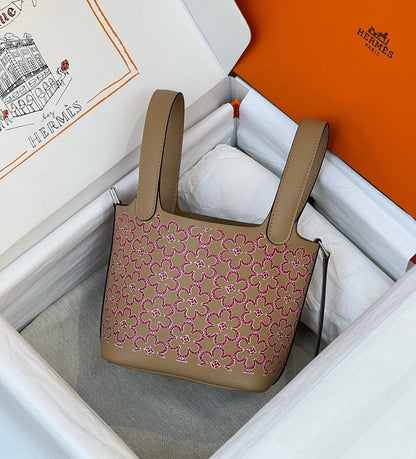 Hermes 2026 Picotin Lock Micro "Lucky Daisy" Bag Swift Leather