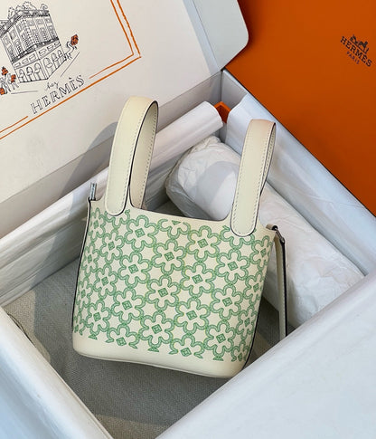 Hermes 2026 Picotin Lock Micro "Lucky Daisy" Bag Swift Leather