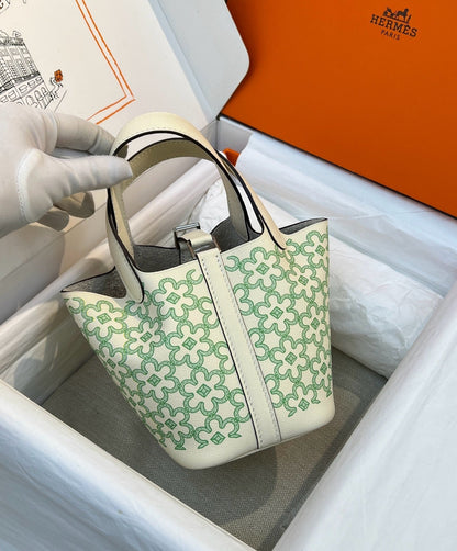Hermes 2026 Picotin Lock Micro "Lucky Daisy" Bag Swift Leather