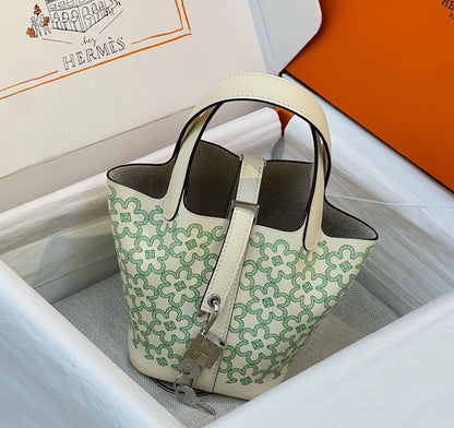 Hermes 2026 Picotin Lock Micro "Lucky Daisy" Bag Swift Leather