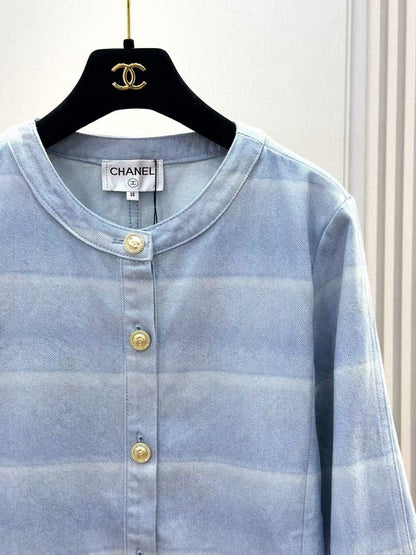 Chanel 2026 Jacket Light Blue Cotton