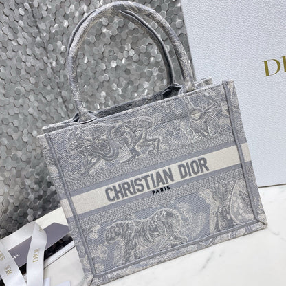 Dior 2026 Book Tote Bag 26.5cm Grey Canvas