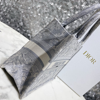 Dior 2026 Book Tote Bag 26.5cm Grey Canvas