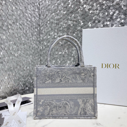 Dior 2026 Book Tote Bag 26.5cm Grey Canvas