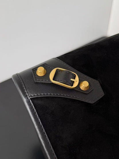 Balenciaga 2026 Le City Bag 37cm Black Suede Leather