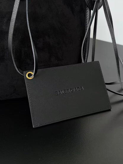 Balenciaga 2026 Le City Bag 37cm Black Suede Leather