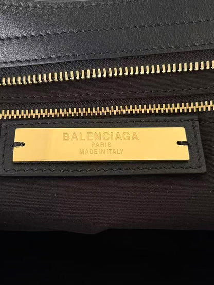 Balenciaga 2026 Le City Bag 37cm Black Suede Leather