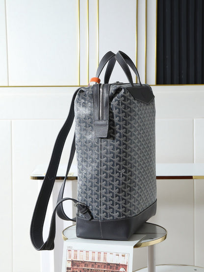 Goyard 2026 Cisalpin Backpack 43cm Grey Black Goyardine Canvas