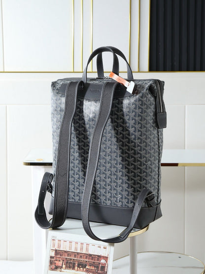 Goyard 2026 Cisalpin Backpack 43cm Grey Black Goyardine Canvas