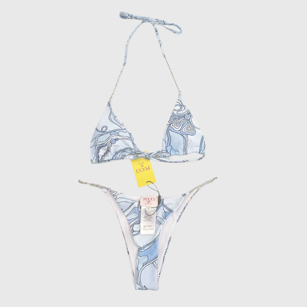 Pucci 2026 Two-piece Bikini Light Blue Linen