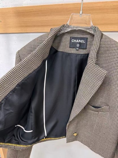 Chanel 2026 Jacket Taupe mix Black Wool