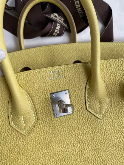 Hermes 2026 Birkin Bag 25cm Yellow Togo Leather Silver Hardware