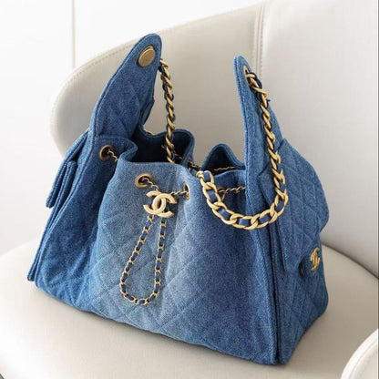 Chanel 2026 Hobo Bag 30cm Blue Denim