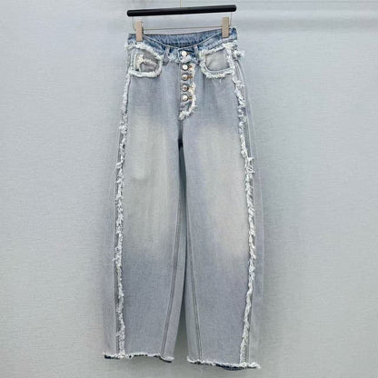 Alexander Wang 2026 Inverted Blow Up Jeans Blue Cotton