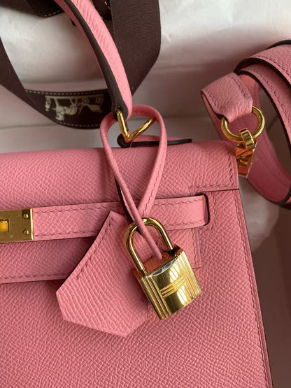 Hermes 2026 Kelly Bag 28cm Rose Confetti Epsom Leather