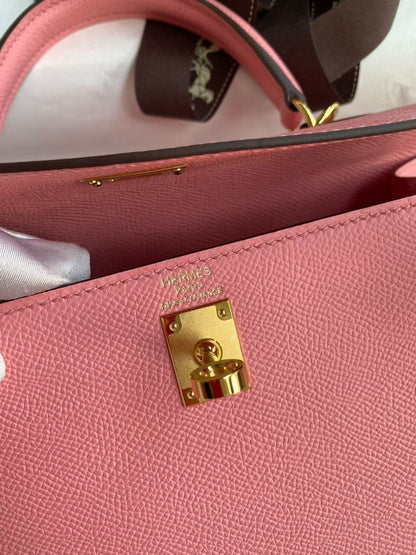 Hermes 2026 Kelly Bag 28cm Rose Confetti Epsom Leather