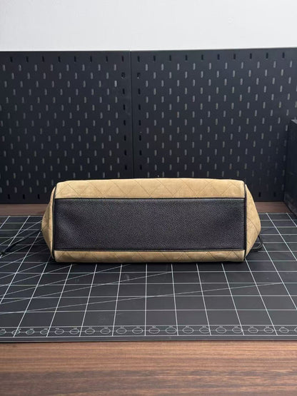 Chanel 2026 Urban Essential East West Bag 38cm Black Beige Suede Leather