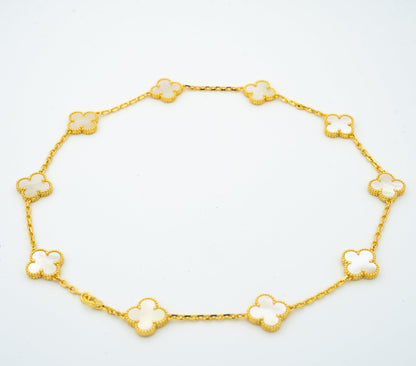 VINTAGE MOP NECKLACE 10 MOTIFS GOLD