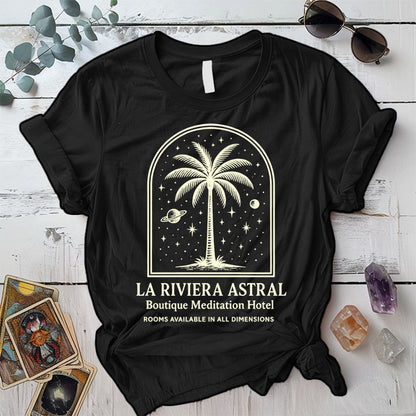 La Riviera Astral T-Shirt Mockup black