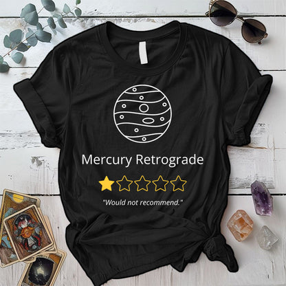 Mercury Retrograde One Star T-Shirt Mockup Black