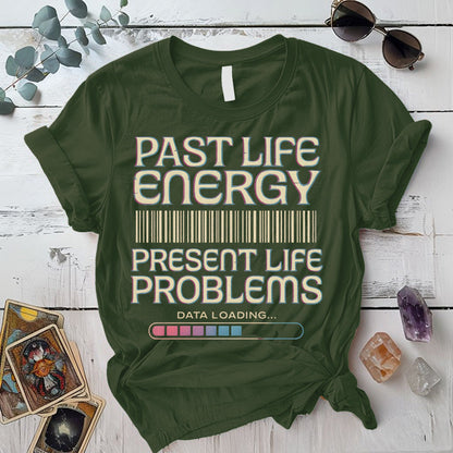 Past Life Energy T-Shirt Mockup Military Green