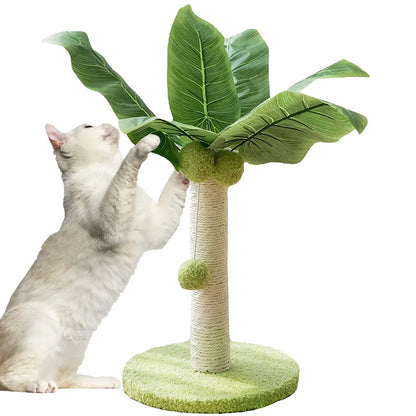 PALMITO - Arbre à chat design palmier feuilles & boule