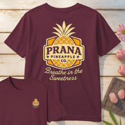Prana Pineapple Co T-Shirt Mockup maroon