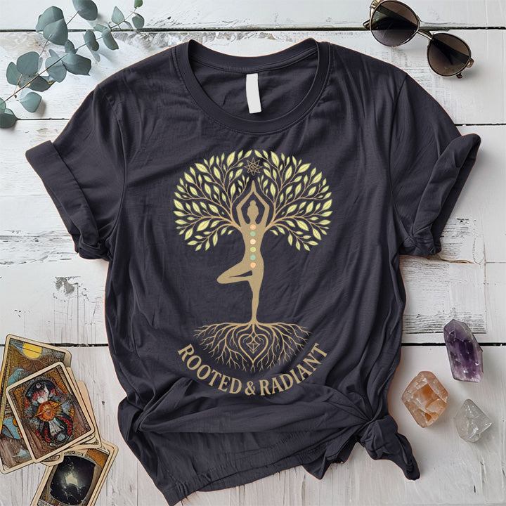 Rooted and Radiant Light T-Shirt Mockup dark-heather-grey