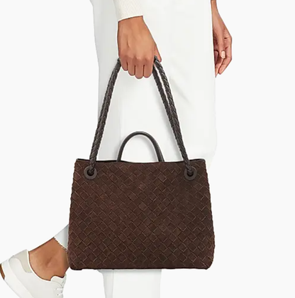 BV Andiamo Bag 32cm Brown Suede Leather