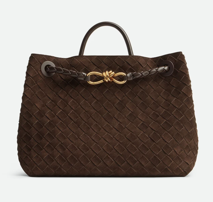 BV Andiamo Bag 32cm Brown Suede Leather