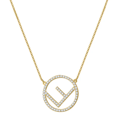F LOGO NECKLACE FULL DIAMOND