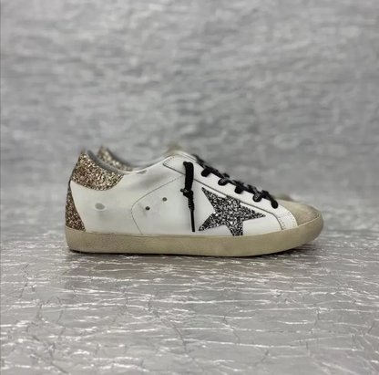 Golden Goose 2026 Senaker Ivory Beige Black Suede Leather