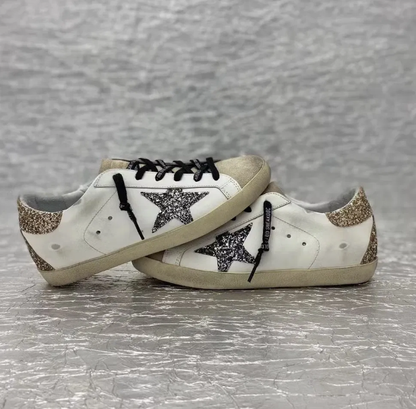 Golden Goose 2026 Senaker Ivory Beige Black Suede Leather