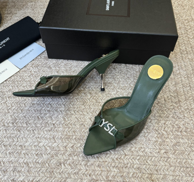 YSL 2026 Jerry Mule 80mm TPU Leather