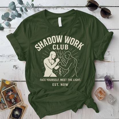 Shadow Work Club T-Shirt Mockup Military Green