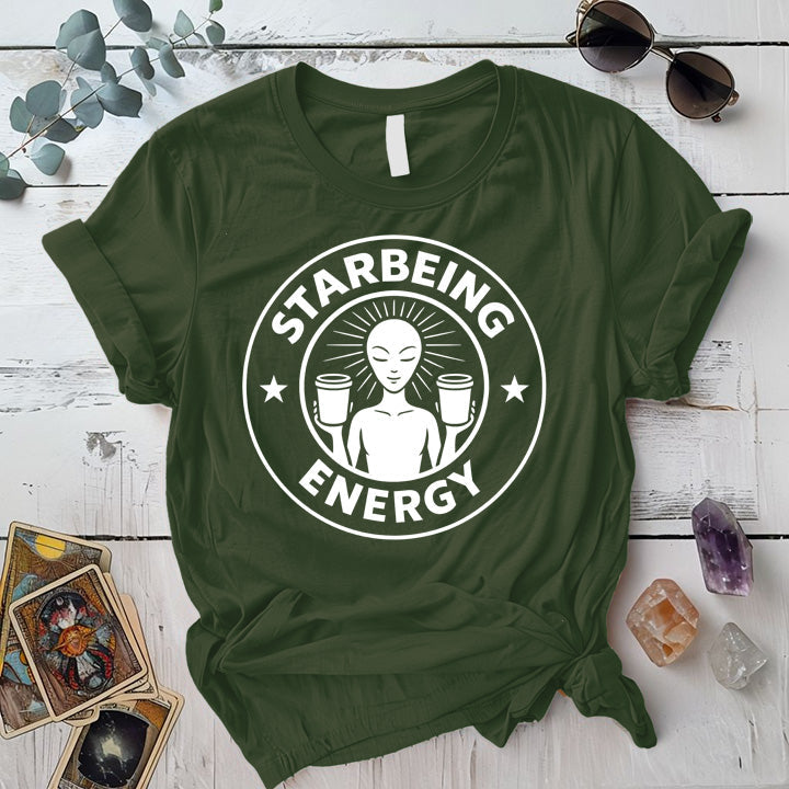 Star Being Energy T-Shirt Mockup military-green