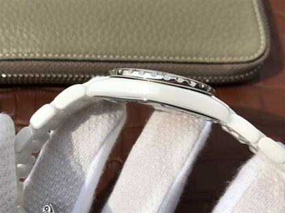 J12 WHITE CERAMIC 33MM BLUE NUMERALS