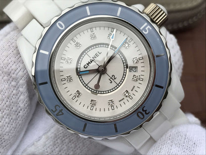J12 BLUE BEZEL DIAMOND NUMERALS 33MM