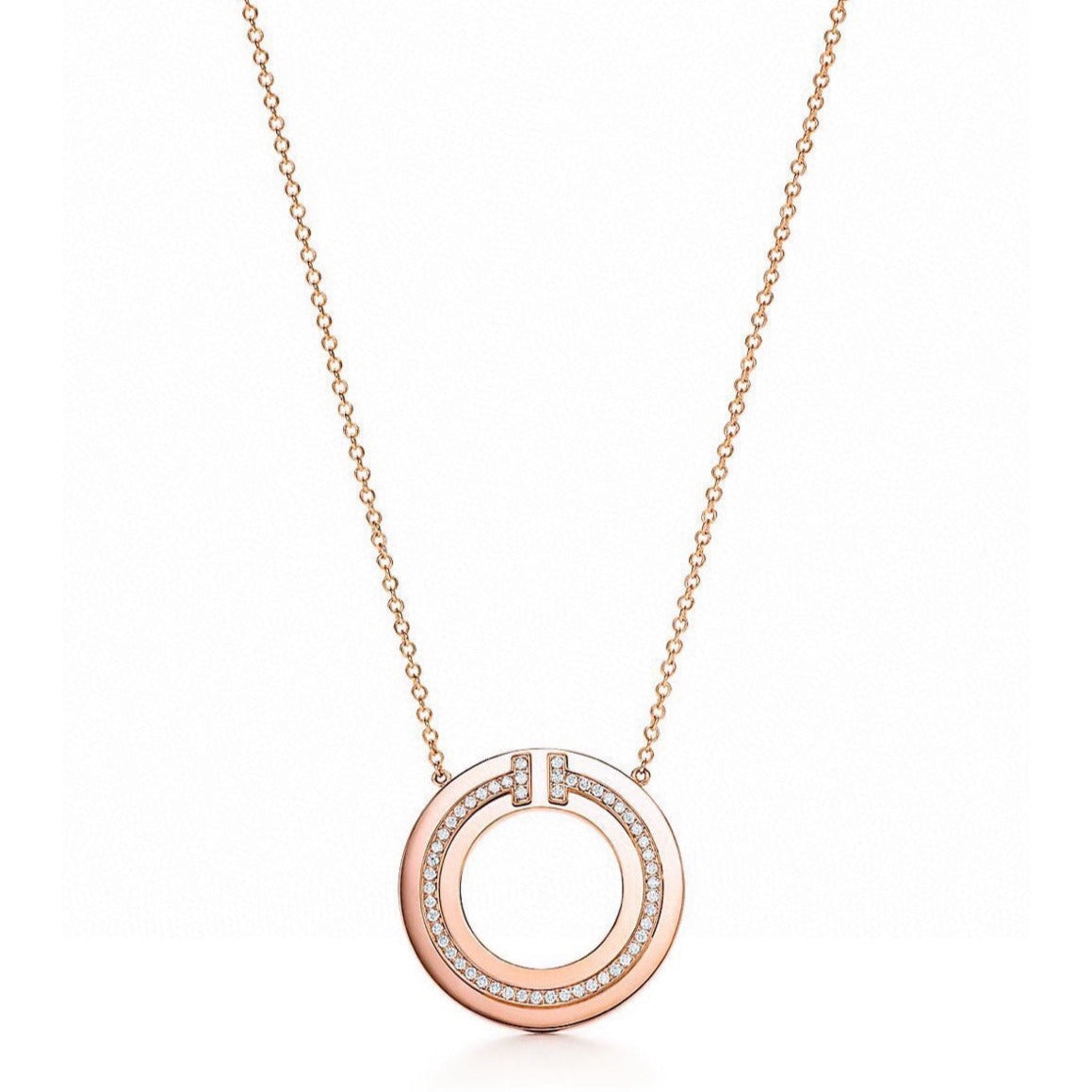 DIAMOND AND MOTHER OF PEARL CIRCLE PENDANT