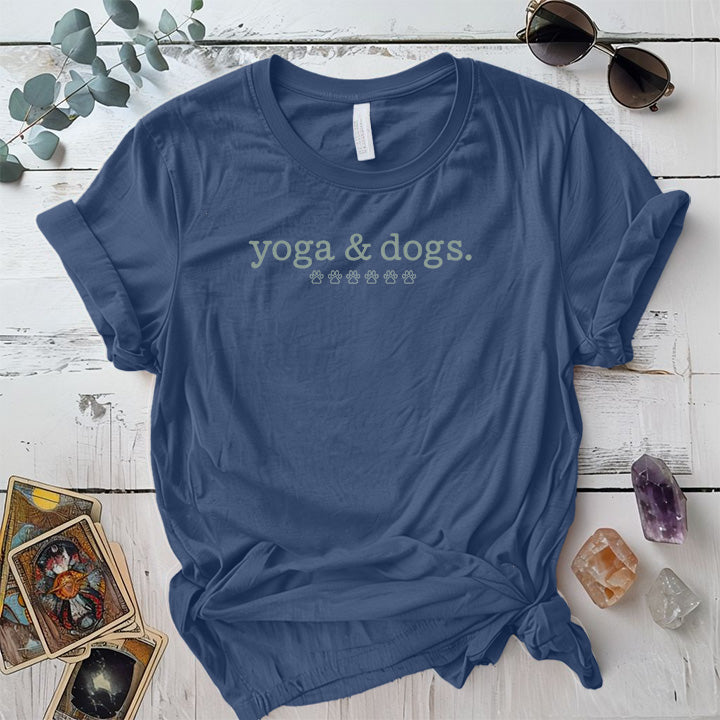 Yoga and Dogs T-Shirt Mockup maroon
