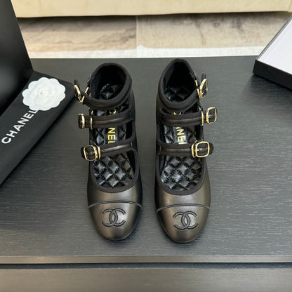 CC 25S Mary Jane 70mm Triple Strap Calfskin
